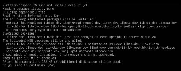 Para instalar o JDK, execute o seguinte comando