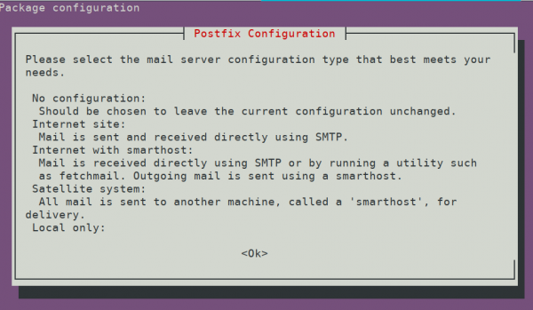 Postfix mail server configuration