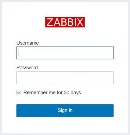 Página de login do Zabbix