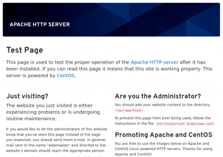 Apache test page