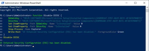 Cole o script no PowerShell