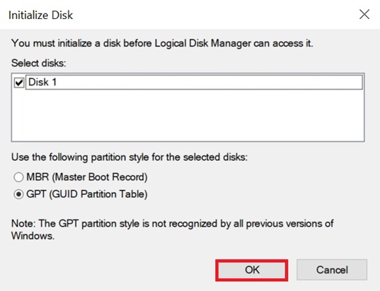 Adicionando um volume e criando partições no Windows