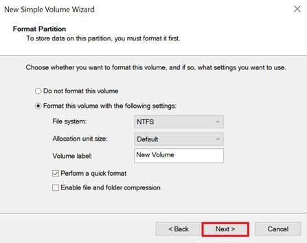 Adicionando um volume e criando partições no Windows