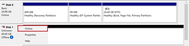 Adding a Volume and Creating Partitions in Windows