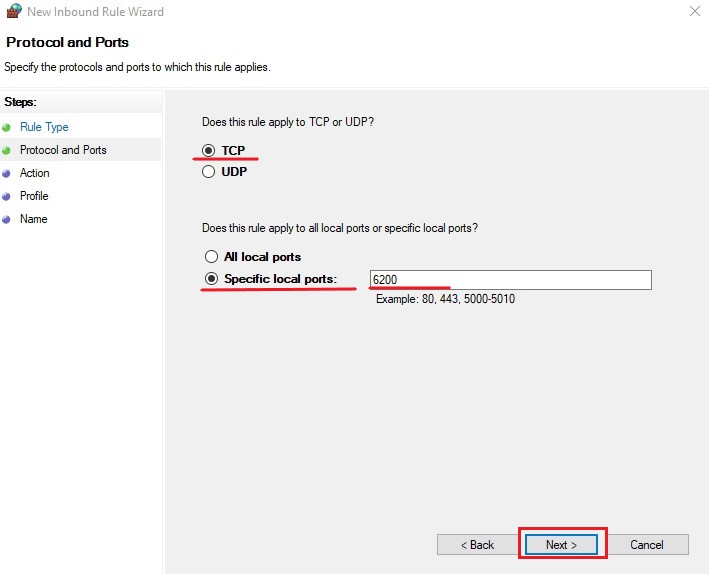 Select a new port