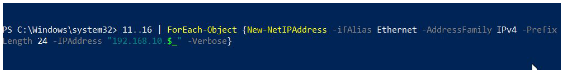 Adding multiple IP by script