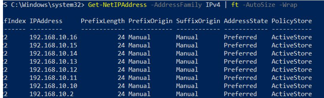 Result after executing script
