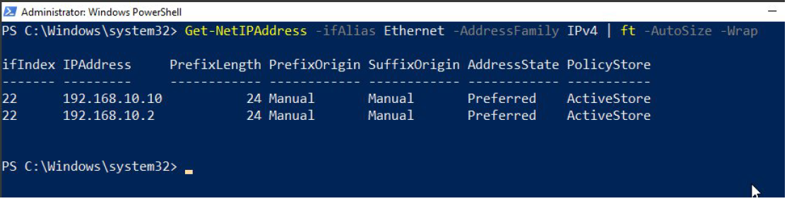 running command New-IPAddress