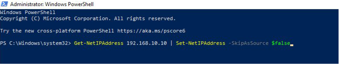 Set outgoing traffic to be sent from the added IP address