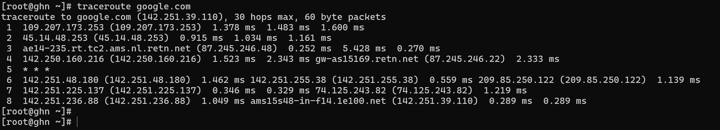 traceroute